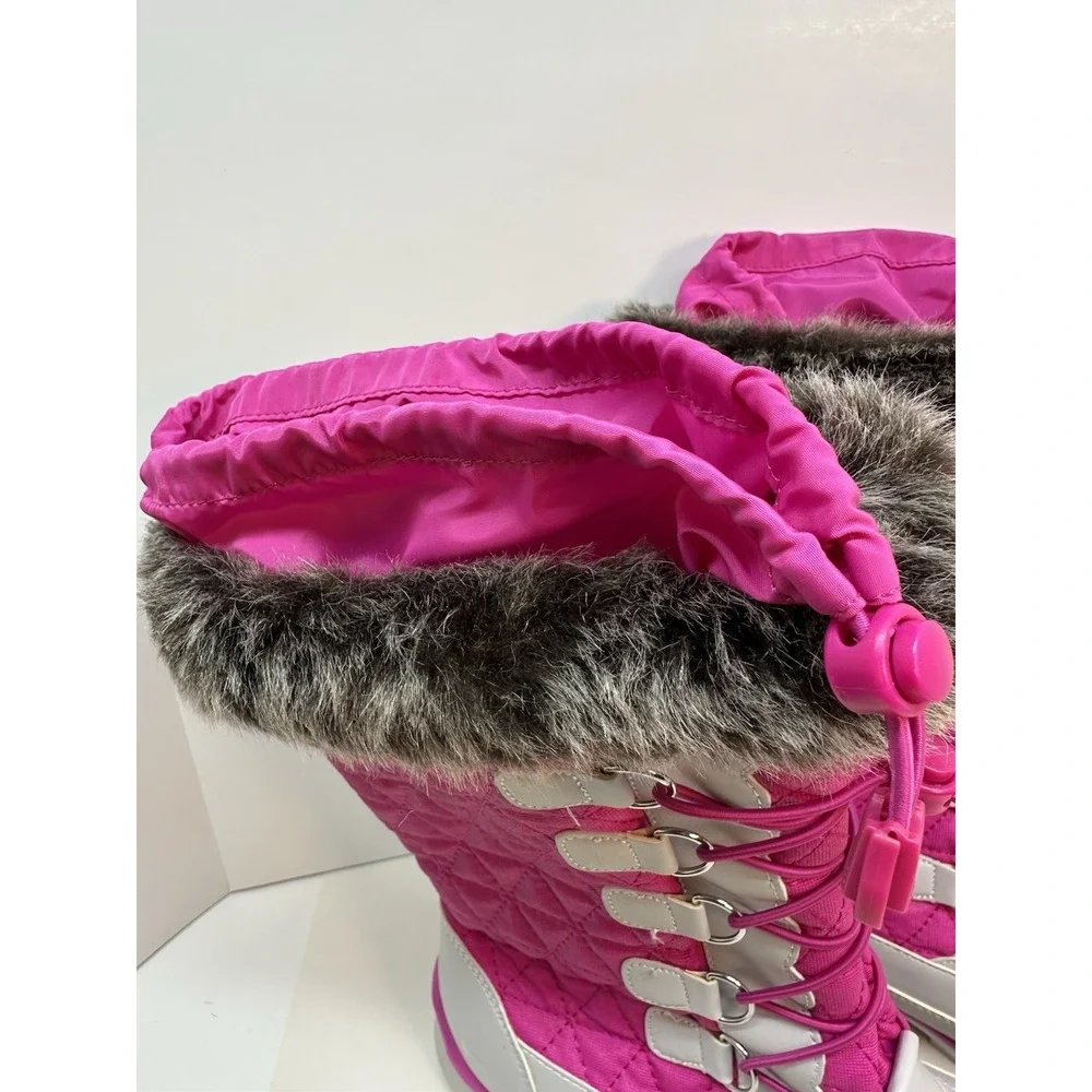 Lands End Girls Snow Cold Weather Winter Boots Waterproof Sherpa Lined Sz 7 NEW
